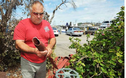 Boat skipper Steve Munday, who escaped a vessel fire at the marina on Friday, is concerned the faulty fire hydrant still has not been fixed. Boat skipper Steve Munday, who escaped a vessel fire at the marina on Friday, is concerned the faulty fire hydrant still has not been fixed.